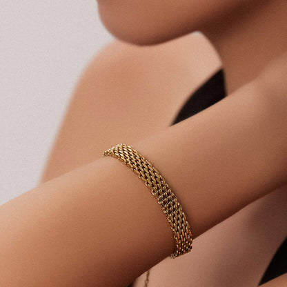 Woven Snake Bone Chain Titanium Steel Bracelet