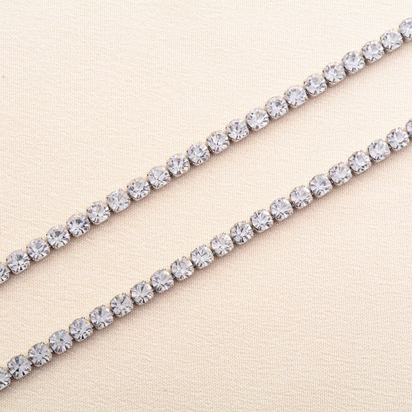 Stainless Steel Rhinestone Necklace for Women Cubic Zirconia Tennis Chain Ladies Crystal Choker Minimalism Jewelry Accessories