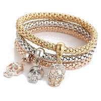 Alloy Three-Color Elastic Popcorn Chain Bracelet Set