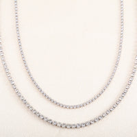 Stainless Steel Rhinestone Necklace for Women Cubic Zirconia Tennis Chain Ladies Crystal Choker Minimalism Jewelry Accessories