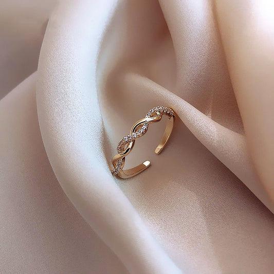 Infinity Woven Twist Daimond Ring