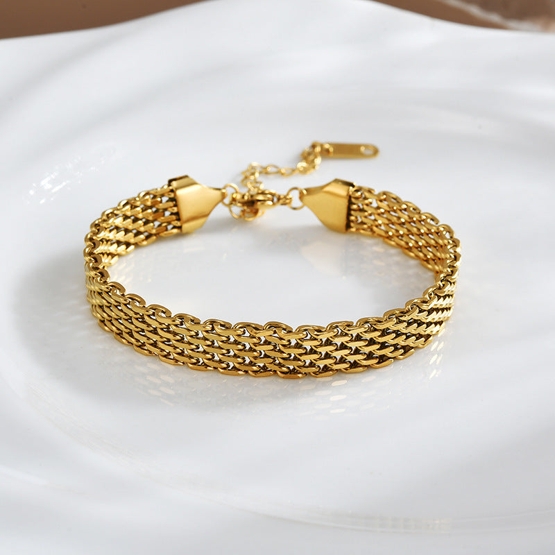 Woven Snake Bone Chain Titanium Steel Bracelet