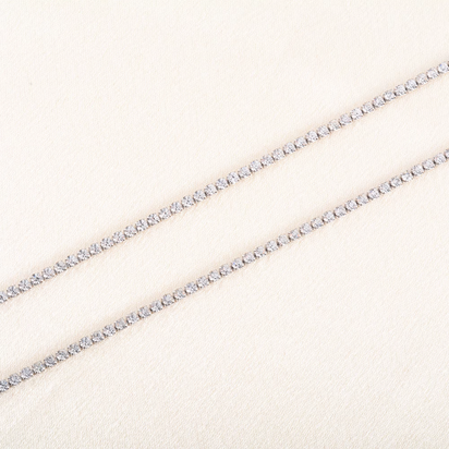 Stainless Steel Rhinestone Necklace for Women Cubic Zirconia Tennis Chain Ladies Crystal Choker Minimalism Jewelry Accessories