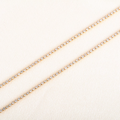 Stainless Steel Rhinestone Necklace for Women Cubic Zirconia Tennis Chain Ladies Crystal Choker Minimalism Jewelry Accessories