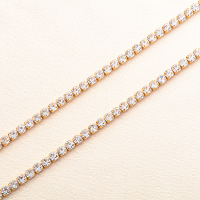 Stainless Steel Rhinestone Necklace for Women Cubic Zirconia Tennis Chain Ladies Crystal Choker Minimalism Jewelry Accessories