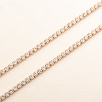 Stainless Steel Rhinestone Necklace for Women Cubic Zirconia Tennis Chain Ladies Crystal Choker Minimalism Jewelry Accessories