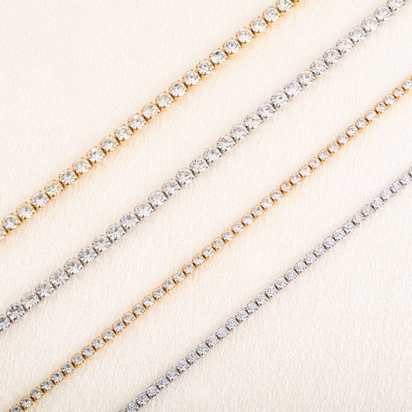 Stainless Steel Rhinestone Necklace for Women Cubic Zirconia Tennis Chain Ladies Crystal Choker Minimalism Jewelry Accessories