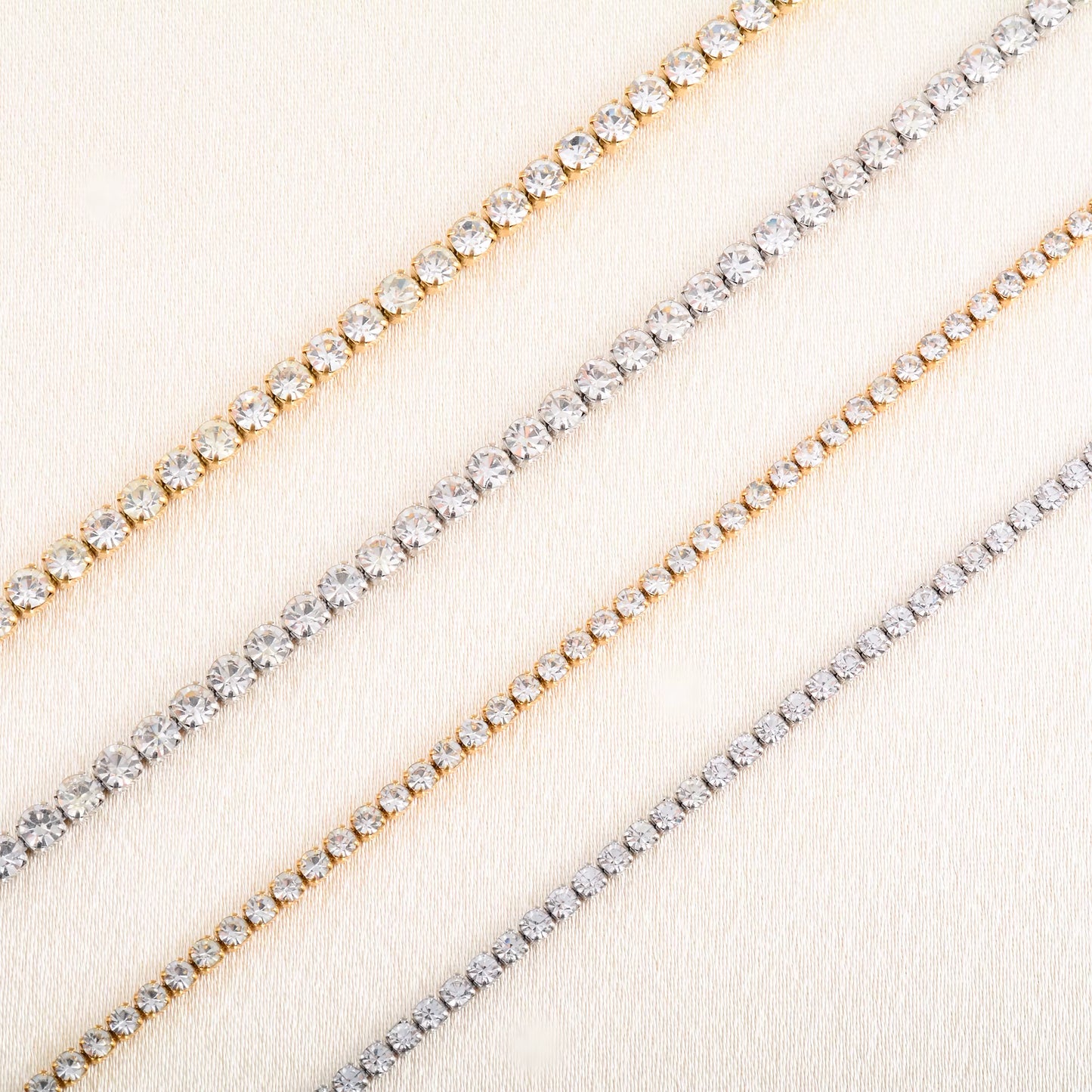 Stainless Steel Rhinestone Necklace for Women Cubic Zirconia Tennis Chain Ladies Crystal Choker Minimalism Jewelry Accessories