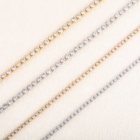 Stainless Steel Rhinestone Necklace for Women Cubic Zirconia Tennis Chain Ladies Crystal Choker Minimalism Jewelry Accessories