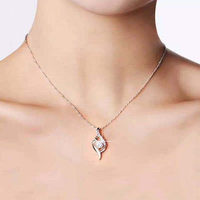 Silver Swirl Diamond Necklace