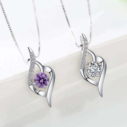 Silver Swirl Diamond Necklace