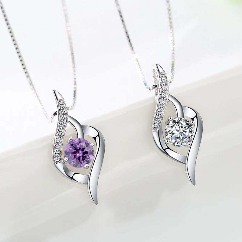 Silver Swirl Diamond Necklace