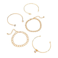 5-Piece Set of Women's Fashion Beaded Bracelets