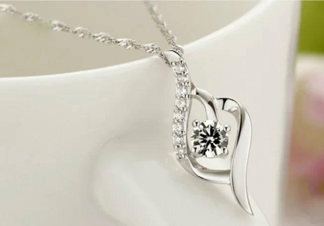 Silver Swirl Diamond Necklace