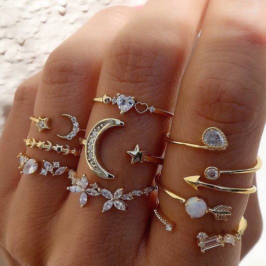 Elegant Multi piece Rings Set for Women