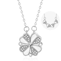 316L Stainless Steel Love Magnetic Pendant Necklace for Women Clover Necklace Heart Shaped Clover Necklace Pendant Jewelry Gift