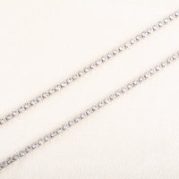 Stainless Steel Rhinestone Necklace for Women Cubic Zirconia Tennis Chain Ladies Crystal Choker Minimalism Jewelry Accessories