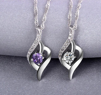 Silver Swirl Diamond Necklace