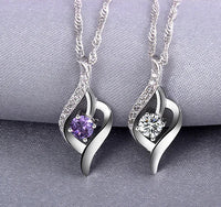 Silver Swirl Diamond Necklace