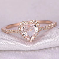 Stunning Rose Gold Heart-Shaped Crystal Wedding Ring for Women – Perfect Engagement Jewelry and Gifts