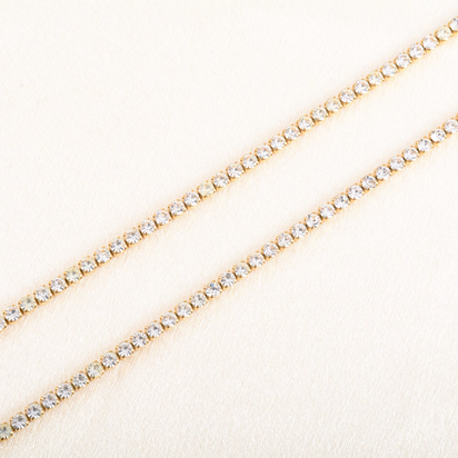 Stainless Steel Rhinestone Necklace for Women Cubic Zirconia Tennis Chain Ladies Crystal Choker Minimalism Jewelry Accessories