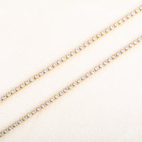 Stainless Steel Rhinestone Necklace for Women Cubic Zirconia Tennis Chain Ladies Crystal Choker Minimalism Jewelry Accessories