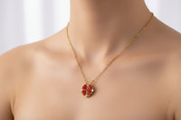 316L Stainless Steel Love Magnetic Pendant Necklace for Women Clover Necklace Heart Shaped Clover Necklace Pendant Jewelry Gift