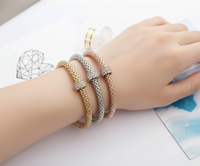 Three-Piece Set of Circle Elastic Popcorn Bracelets