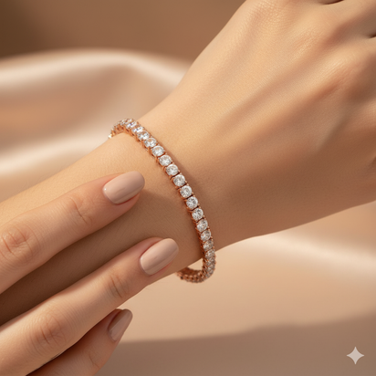 Stunning 3mm & 4mm Moissanite Tennis Bracelet Perfect for Weddings and Parties