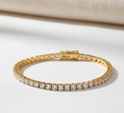 Stunning 3mm & 4mm Moissanite Tennis Bracelet Perfect for Weddings and Parties
