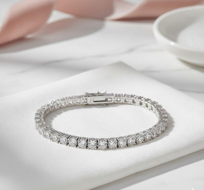 Stunning 3mm & 4mm Moissanite Tennis Bracelet Perfect for Weddings and Parties