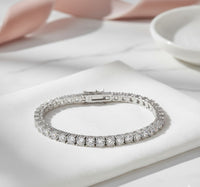 Stunning 3mm & 4mm Moissanite Tennis Bracelet Perfect for Weddings and Parties